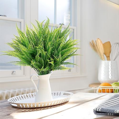 Sggvecsy 12 Bundles Artificial Boston Fern Plants Green Decor