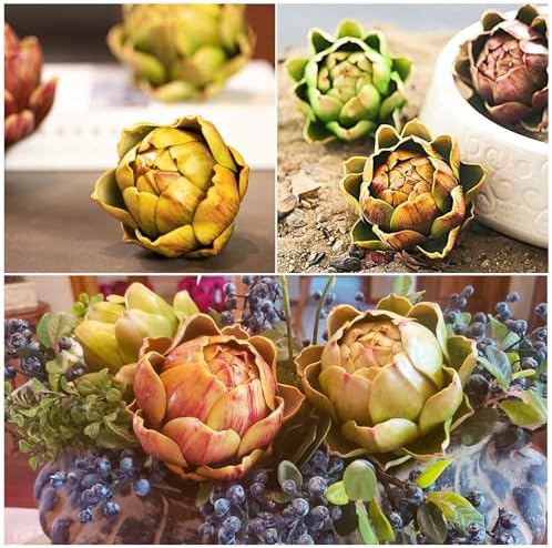 Artificial Artichoke Decor Yellow Large Plastic