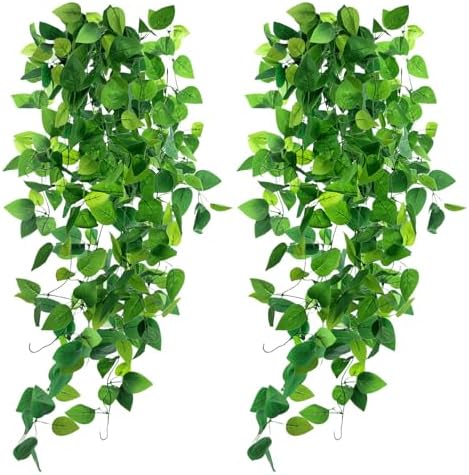 DomeStar 2PCS Fake Hanging Plants Ivy Vines Decor