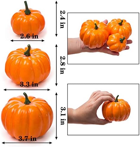 Ogrmar 12 Pack Assorted Artificial Pumpkins