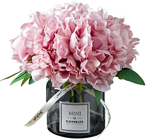 XIAYAN Artificial Flower and Glass Bottle Set Is Style Pink Purple