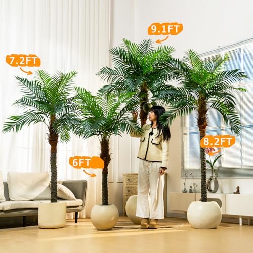 Erimda 82FT Artificial Phoenix Palm Tree with Coconut Fruit