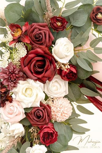 Artificial Wedding Arch Flowers Kit Pack of 4 Burgundy Blush