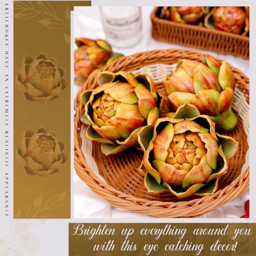 3Pcs Large Faux Artichoke Home Decor Artificial Vegetable Bowl Filler