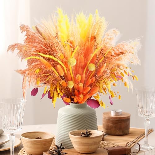 107 Pcs Artificial Dried Flowers Bouquet Boho Fall Decor