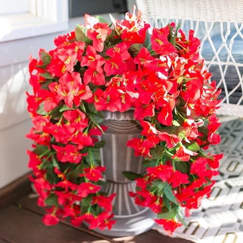 HyeFlora Artificial Bougainvillea Hanging Flowers Red 2pcs