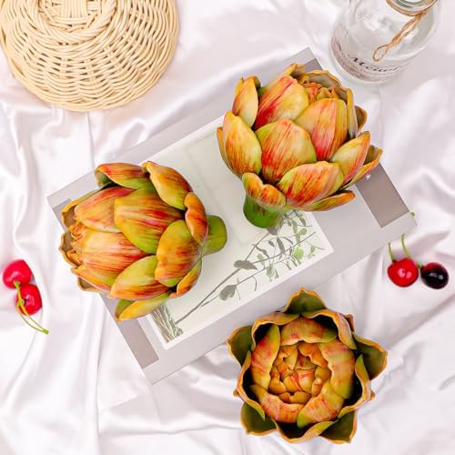 3Pcs Large Faux Artichoke Home Decor Artificial Vegetable Bowl Filler