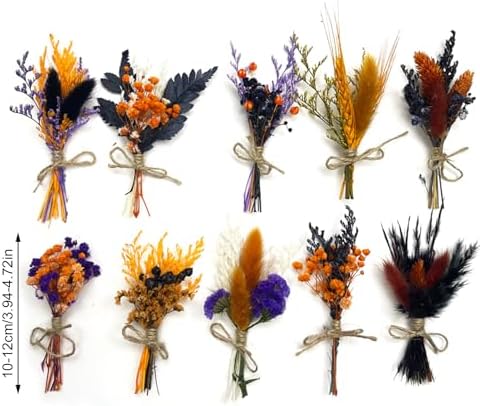 DULRLLY 10pcs Mini Dried Flower Bouquet Bulk