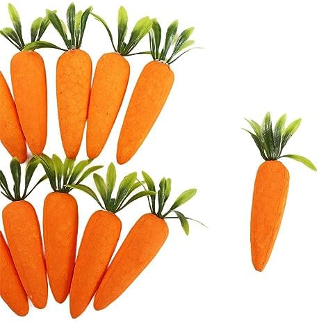 Kopida 12Pcs Set Artificial Carrots for Easter Decor