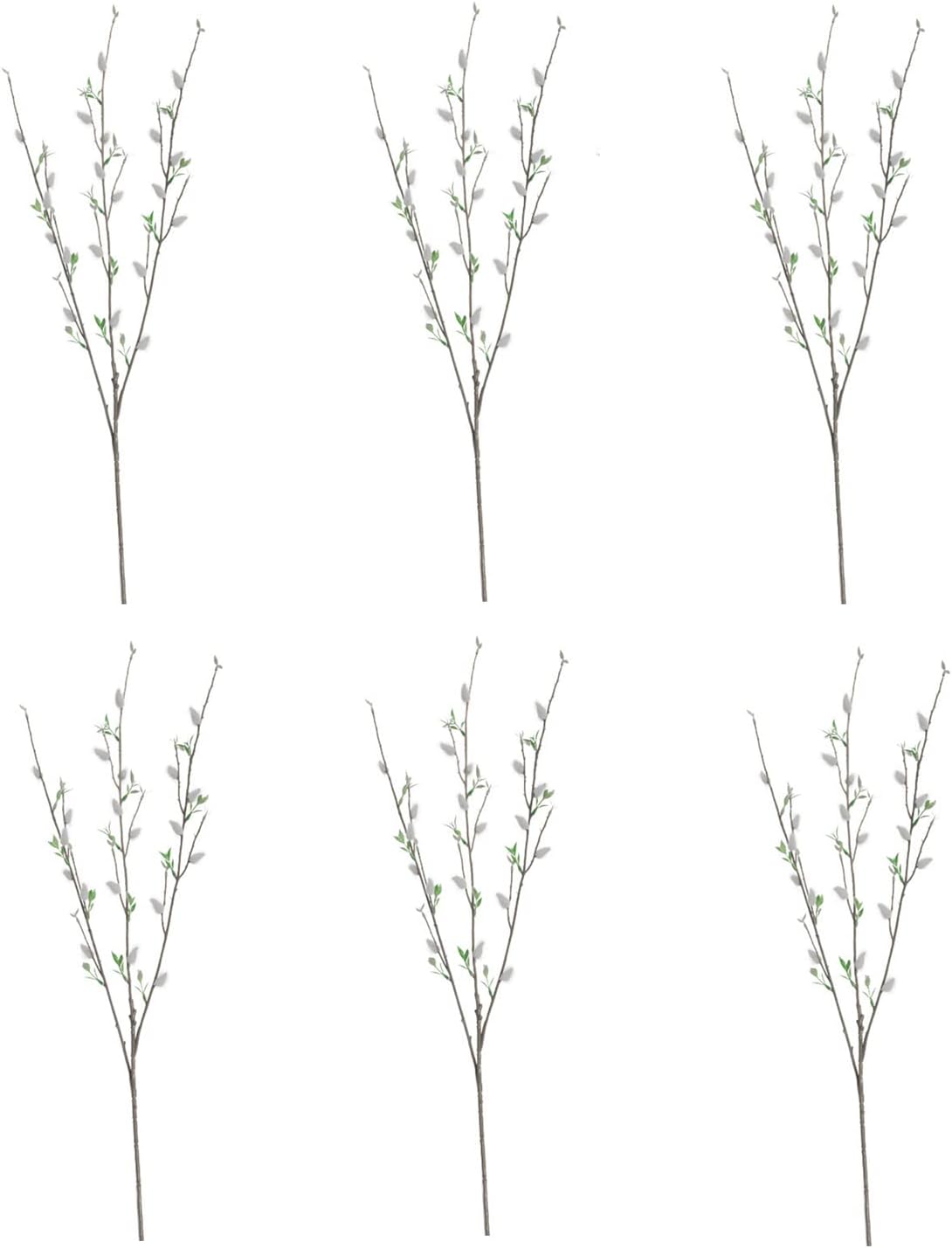Firlar 6PCS Artificial Silver Pussy Willow Branches 33 Inch