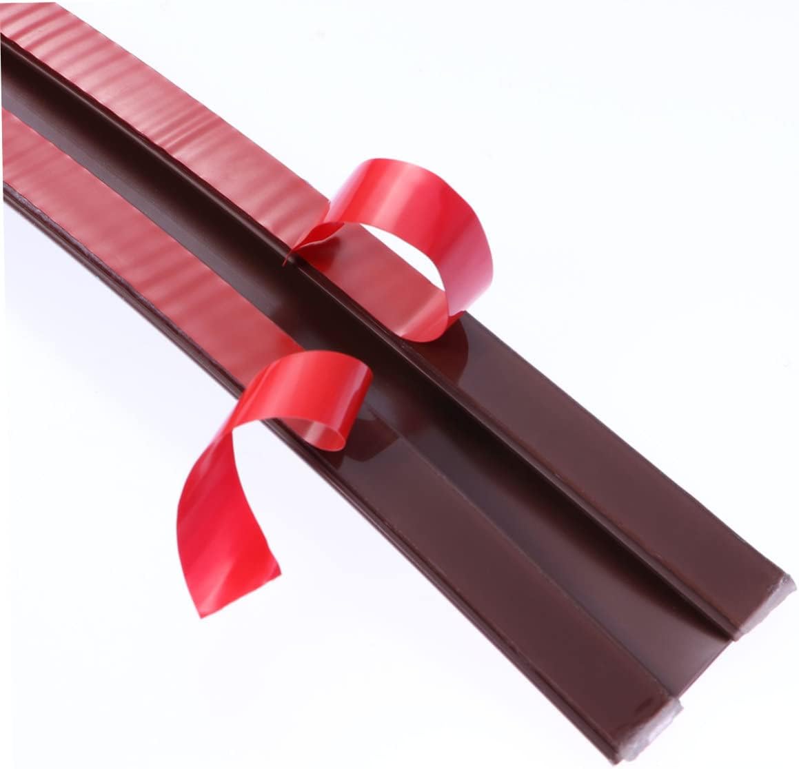 HOMSFOU Door Draft Stopper Seal Strip Brown Adjustable Weatherproof Sound Insulation