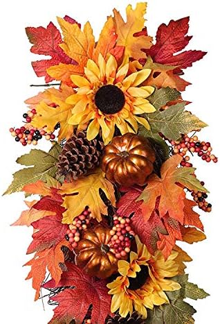 Haute Decor 32 Inch Fall Sunflower Door Swag
