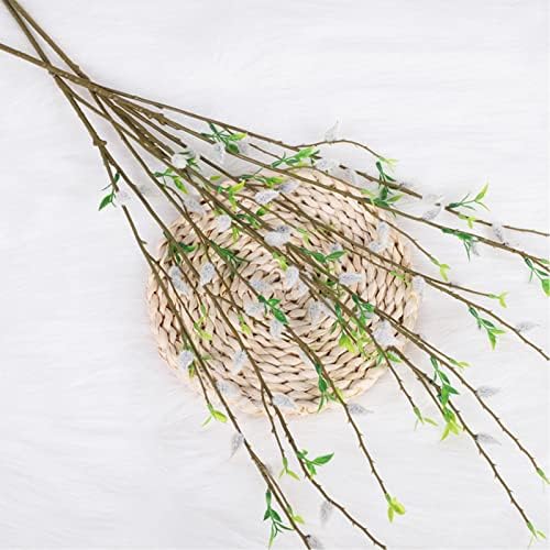 Firlar 6PCS Artificial Silver Pussy Willow Branches 33 Inch