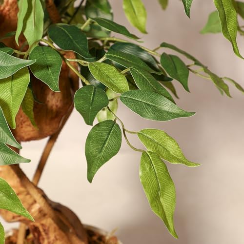 GarveeHome 6 Feet Ficus Artificial Tree with Curved Trunk