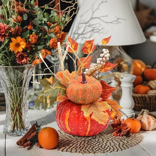 Fall Centerpieces for Tables - Artificial Pumpkin Decor