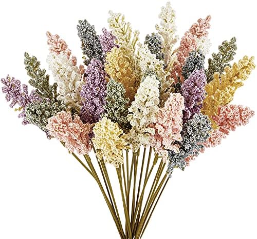 WILLBOND 24 Pcs Artificial Vanilla Flowers Pastel Foam Bouquet Decor