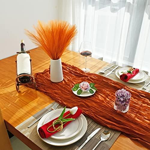 Mandys Orange Silk Pampas Grass Bouquet 20 Stems