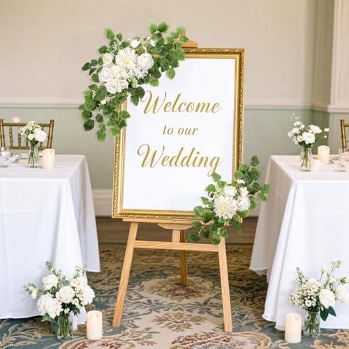 2 Packs Artificial Flower Wedding Arch Set 2820 Inch Swags