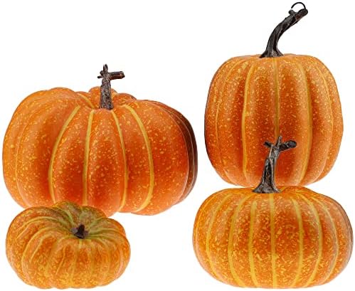 Gresorth 4 PCS Artificial Pumpkin Fall Decoration