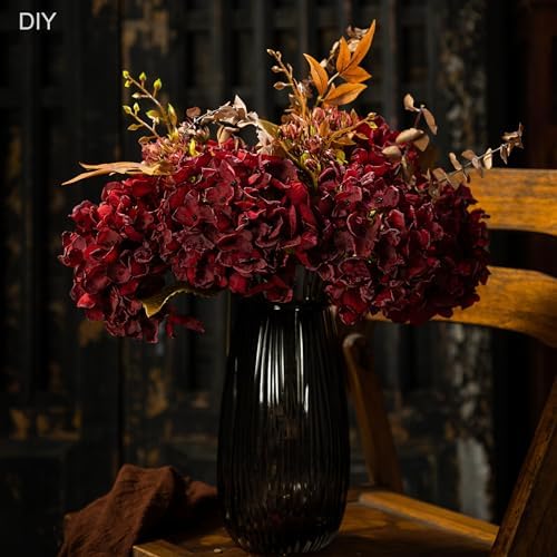 TOPIA Artificial Silk Hydrangea Fall Flowers Bouquet Decorations
