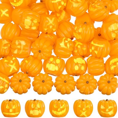 50 Pcs Mini Resin Pumpkins Halloween Decor Favors Gifts