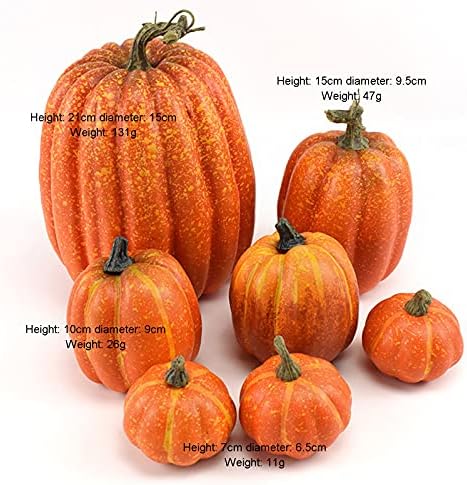 7Pcs Artificial Pumpkins Halloween Decoration Set