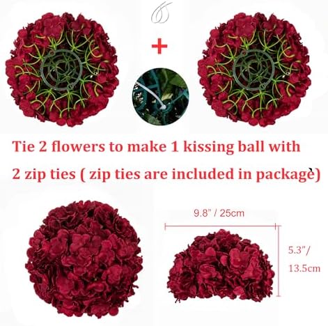 BLOSMON Artificial Hydrangea Flower Balls 2 Pcs