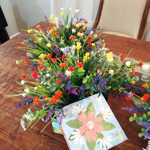 Yastouay 27 Bundle Artificial Flowers for Outdoor Decoration