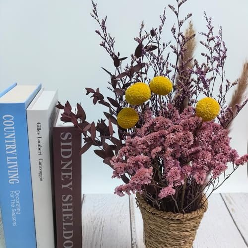 LBREVOGA Dried Flower Bouquet - Purple 15 Inches