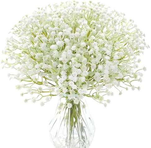 Babys Breath Artificial Flowers 30 Pcs White Gypsophila Greenery Sprays