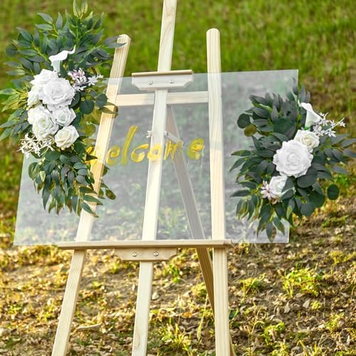 AitnWoy 28 Inch White Wedding Arch Flowers Decor Kit