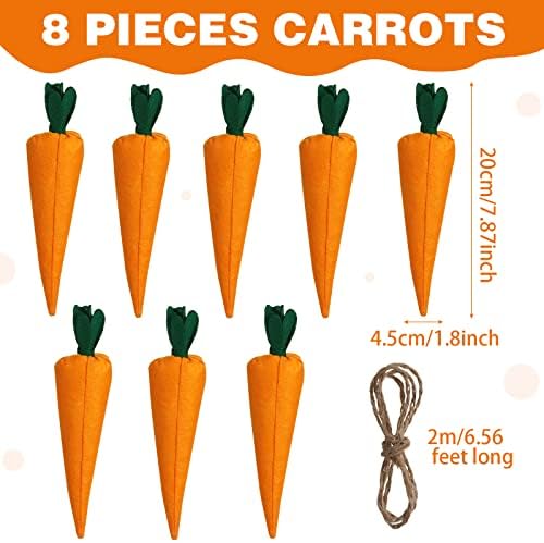 Skylety 8 Piece Easter Carrots Decor Toy