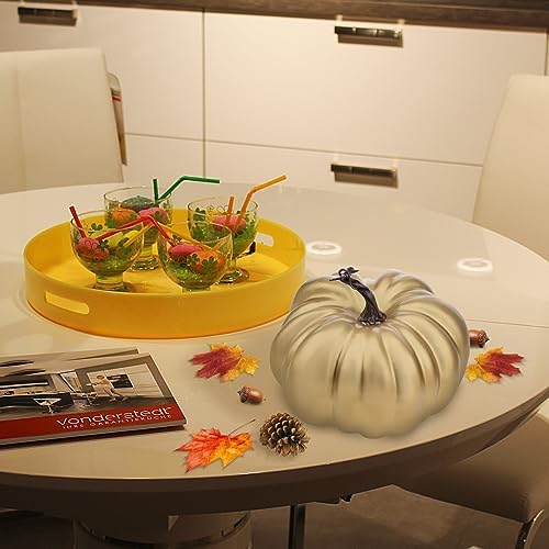1 Pcs Gold Shiny Artificial Halloween Pumpkin Decoration