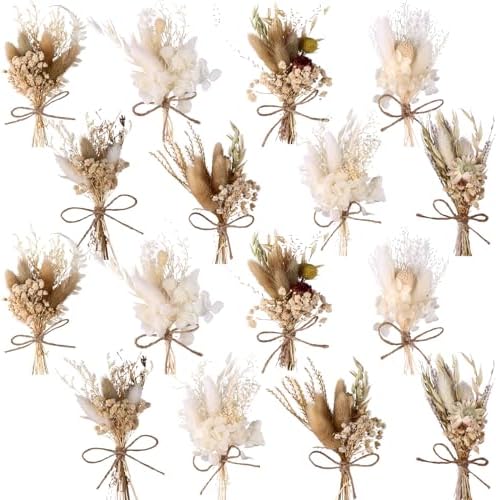 16Pcs Boho Dried Flower Bouquet Mini Decor Set