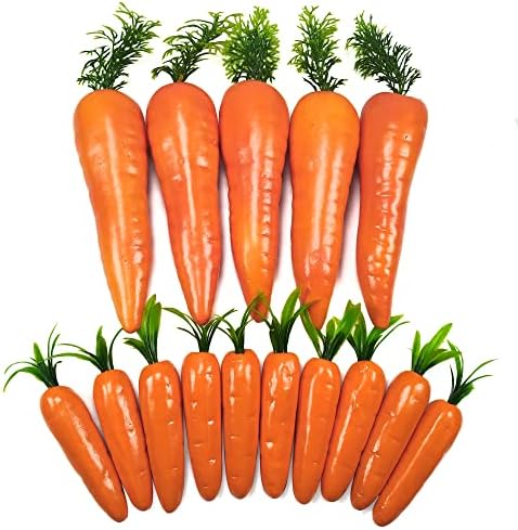 Lifelike Fake Carrots 15 Pcs Plastic Easter Decor