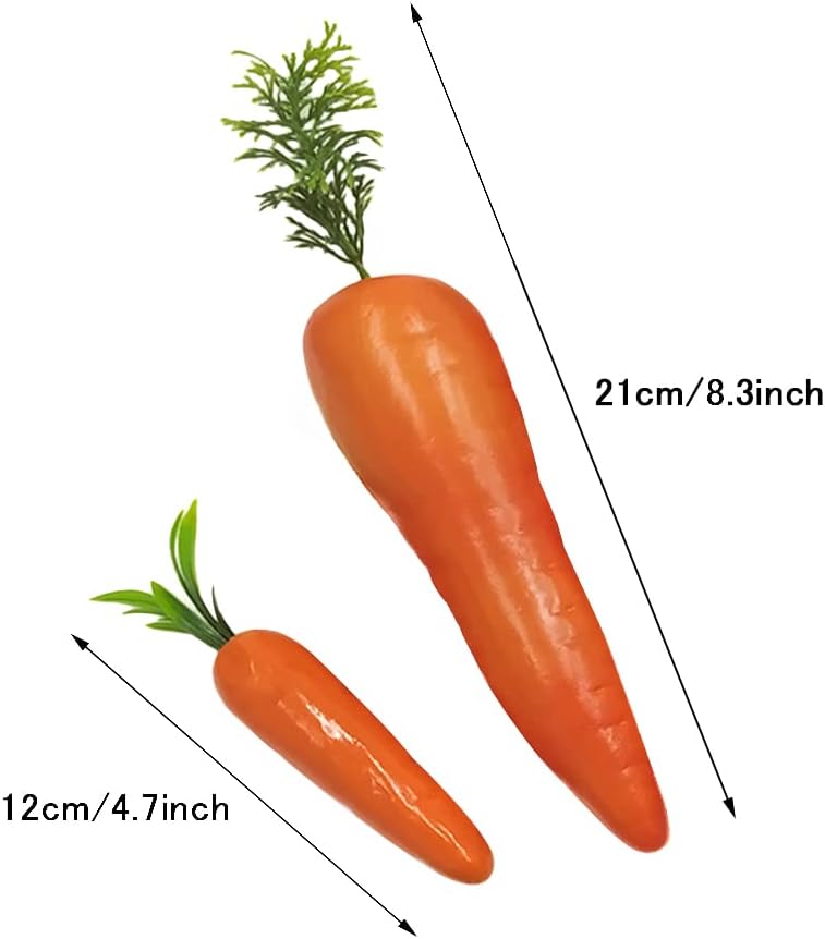Lifelike Fake Carrots 15 Pcs Plastic Easter Decor