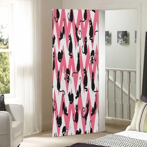 Susiyo Charming Black Cat Halloween Door Cover 32x79in
