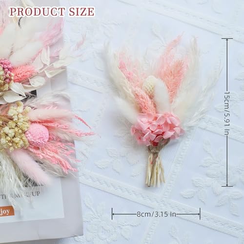 Cenyn 6 Pack Pink Boho Dried Flower Bouquets