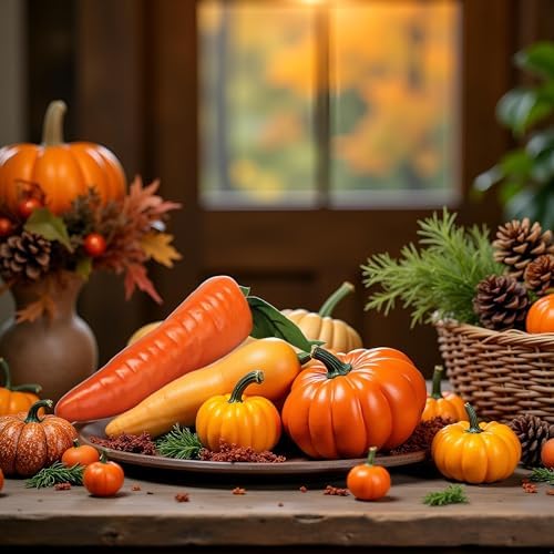 Orange Artificial Vegetables Decorative Reusable Plastic Carrot Home Decor