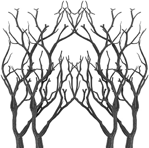 Artificial Antler Dried Tree Branches 4pcs Black Plastic Manzanita Decor