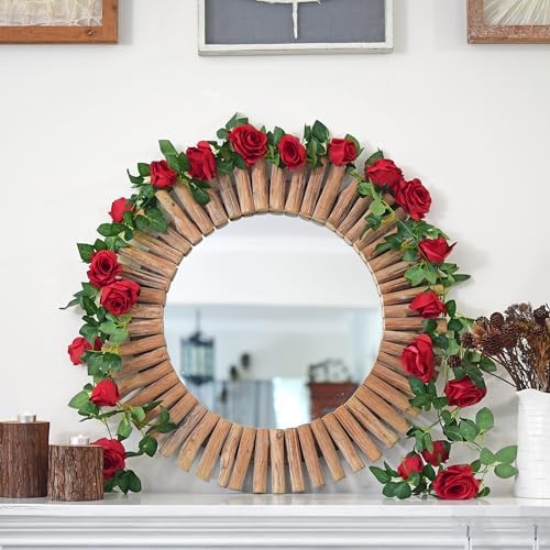 FiveSeasonStuff 29 Ft Rose Silk Garland Set for Wedding and Garden