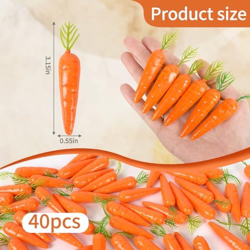 HUIANER Mini Artificial Carrots 40pcs Lifelike Decor