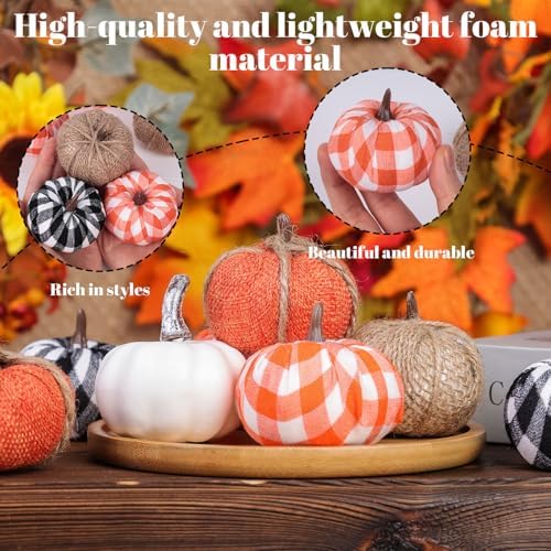 HAKACC 10PCS Artificial Pumpkins Fall Decor