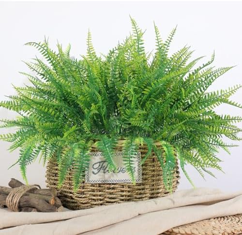Hananona 12 Pcs Artificial Boston Fern Stems