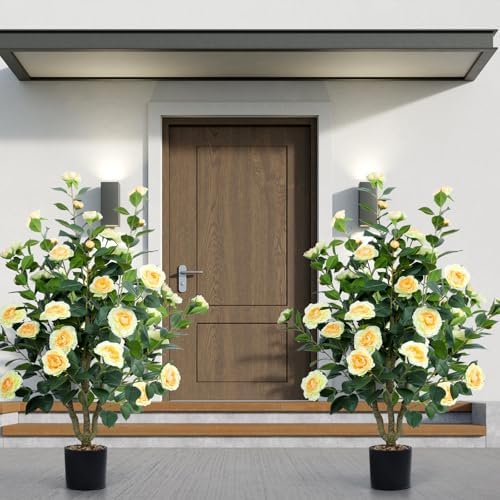 Artificial Camellia Tree 2 Pack 42 Inch Faux Floral Plants