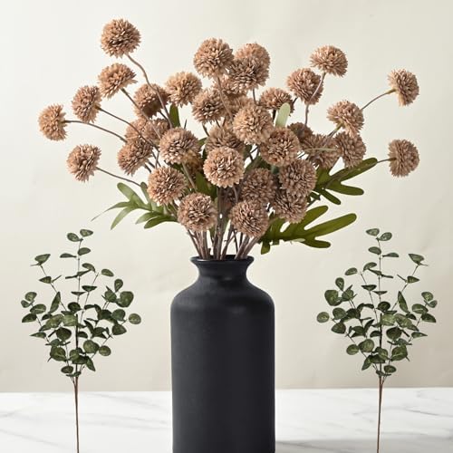 Waipfaru 10pcs Fake Silk Pompon Mum Artificial Flowers Set