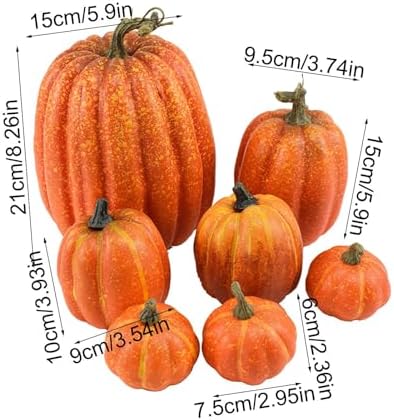 7 Artificial Foam Pumpkins for Halloween Decor