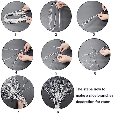 10PCS White Artificial Branches Curly Willow for Vases