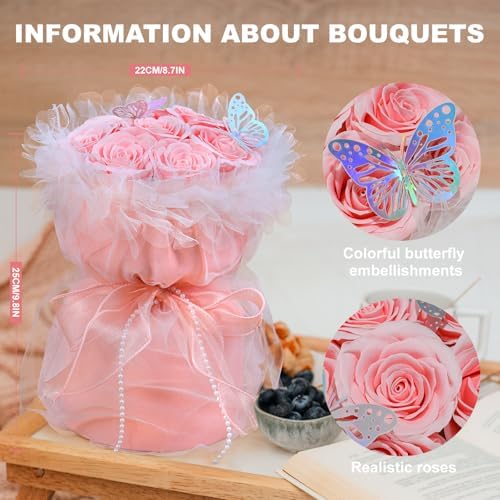 Artificial Soap Flowers Bouquet Preserved Roses for Romantic Gifts
