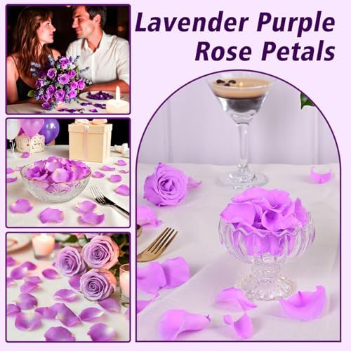 180 PCS Real Purple Rose Petals Wedding Decor